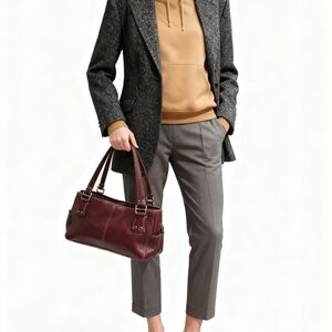 Vintage Fossil Dark Brown Leather Shoulder Bag